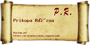Prikopa Rózsa névjegykártya